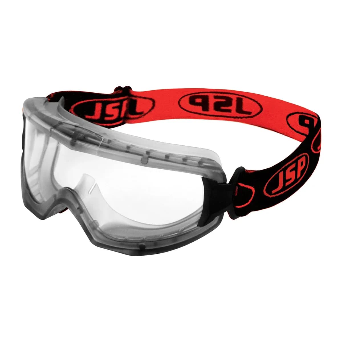 EVO Single Lens Safety Goggles Clear Anti-scratch/Anti-mist Lens Black Red Strap