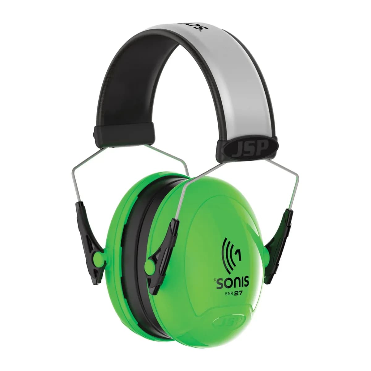 Sonis®1 Adjustable Extra Visibility Ear Defenders 27dB SNR - Bright Green