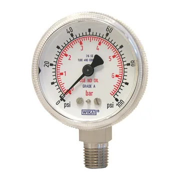 WIKA 130.15 Bourdon tube pressure gauge, stainless steel