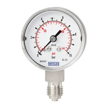 WIKA 131.11 Bourdon tube pressure gauge, stainless steel