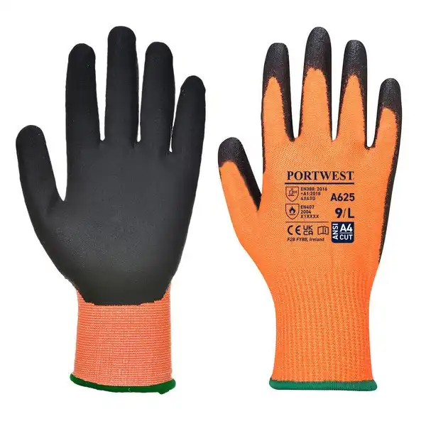 A625 Vis-Tex Cut Resistant Glove - PU | Portwest