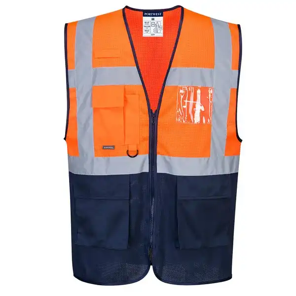 C377 Hi-Vis Mesh Contrast Executive Vest | Portwest