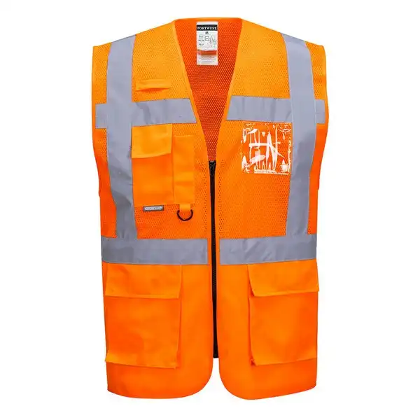 C496 Madrid Hi-Vis Half Mesh Executive Vest | Portwest