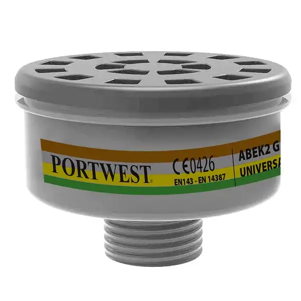 P926 ABEK2 Gas Filter Universal Thread (Pk4) | Portwest